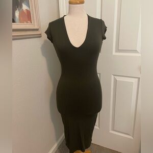 Green dress form fitting